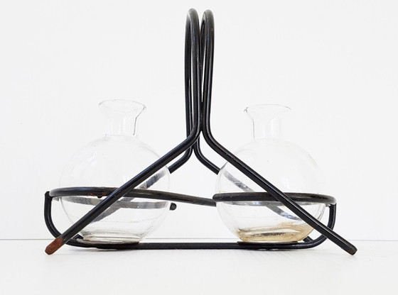 Image 1 of MATHIEU MATEGOT PORTE HUILIER VINAIGRIER METAL 1950 VINTAGE 50S 50'S ROCKABILLY