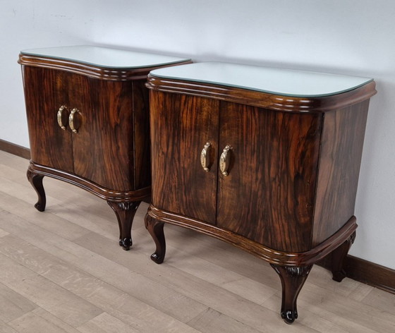 Image 1 of Art-Deco-Nachttische aus Florenz, 1934