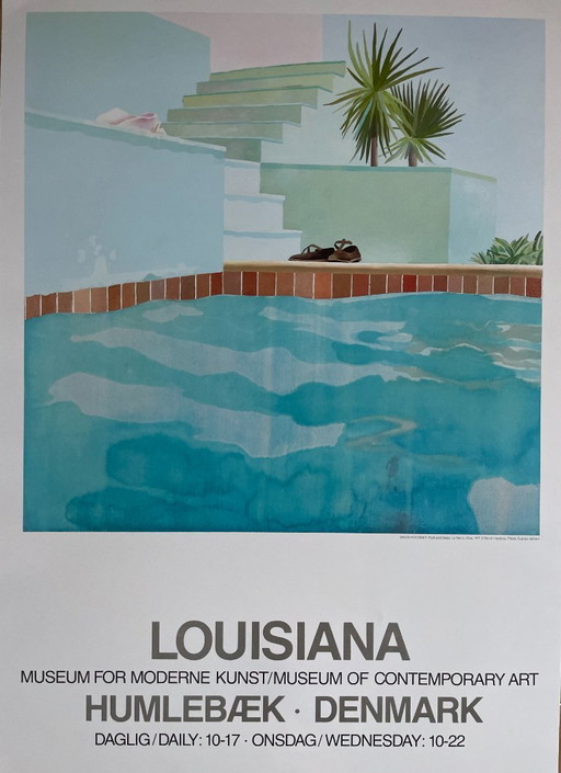 David Hockney (1937–2026), Pool und Treppe, 1971, Copyright David Hockney, Gedruckt in Dänemark – posters, Paper