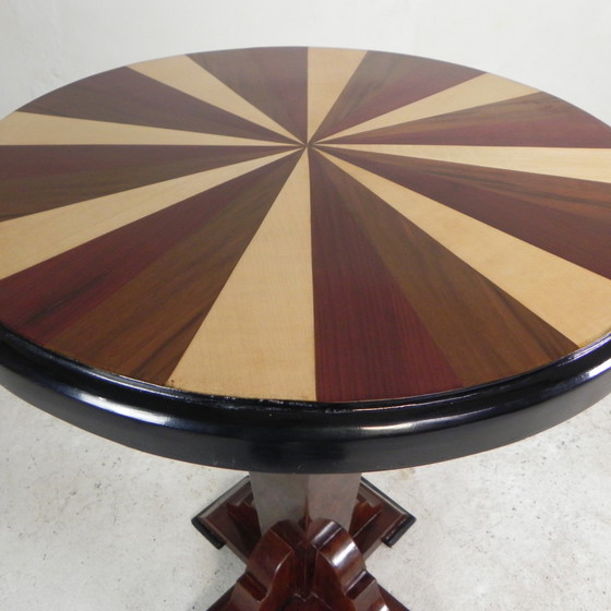 Image 1 of Art Deco Style Table With Different Types of Inlaid Wood