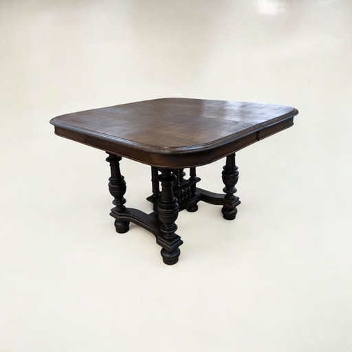 Table ancienne Gründerzeit | XIXe siècle | Chêne | Hauteur 74 cm | Table à manger vintage