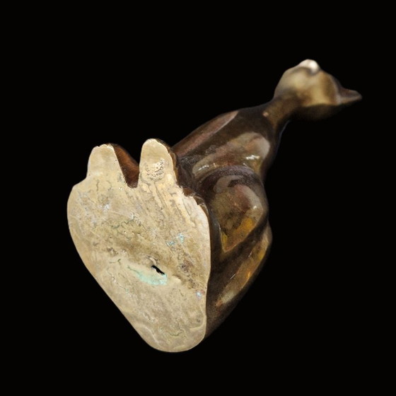 Image 1 of Large solid copper cat - 28.5 cm - 976 grams - 70s