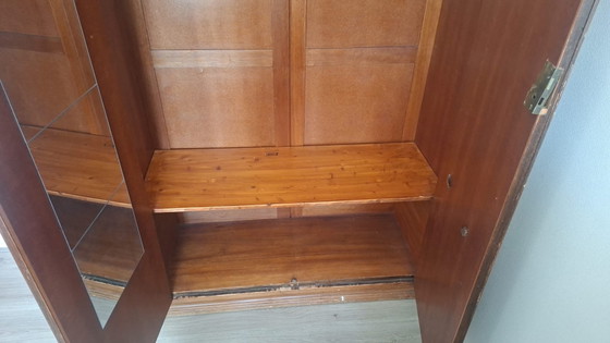 Armoire vintage, Verre, Bois, Marron (photo 4 sur 5)