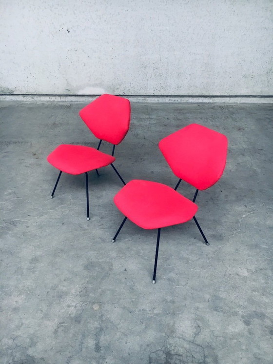 Image 1 of Midcentury Modern Design Low Side Chair set, Italy 1950's