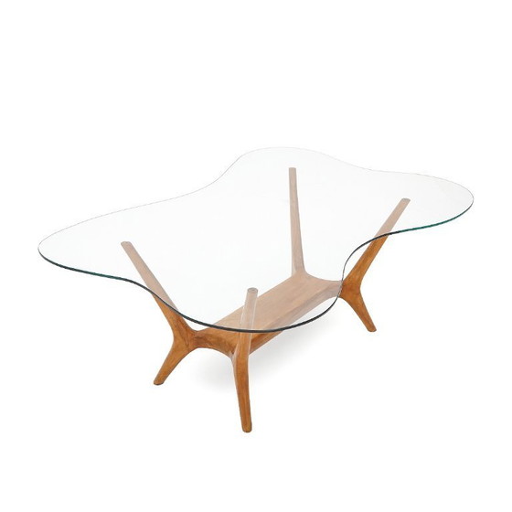 Image 1 of Italian Coffee Table in Wood and Glass, 1950s