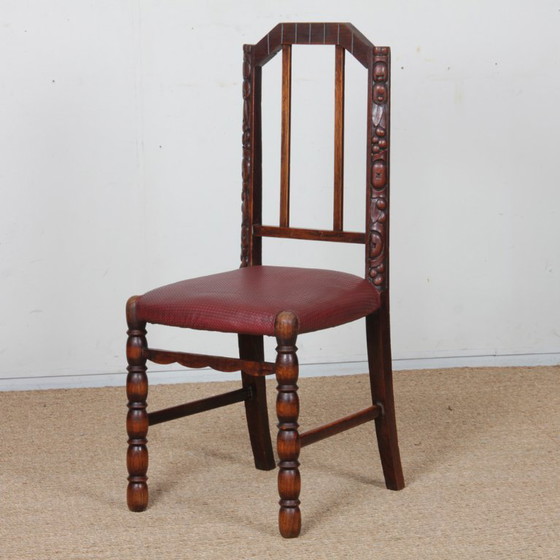 Image 1 of Set van 6 art-deco stoelen, Frans werk uit de jaren 30.