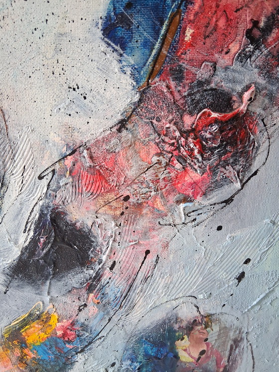 Image 1 of Skating white Fear,abstract,mixed media