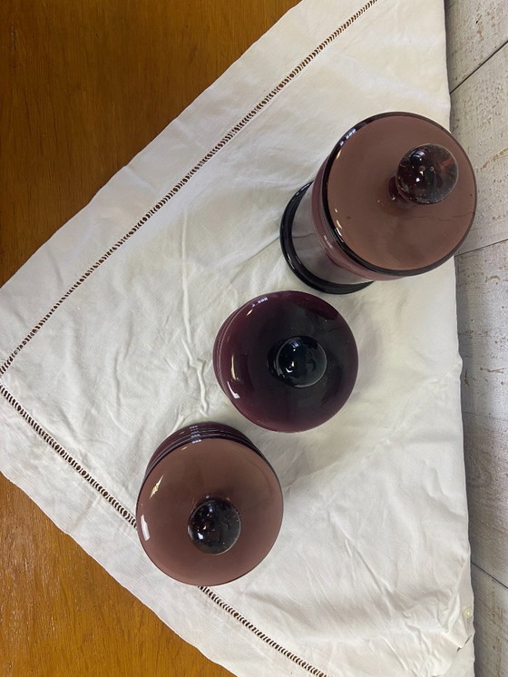 Image 1 of Set di 3 bicchieri vintage in vetro opalino