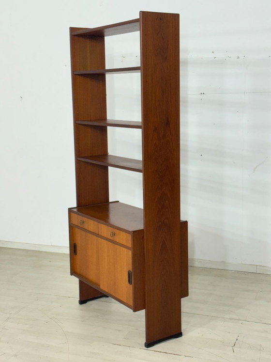 Image 1 of Système d'étagères en teck style années 50 / Bibliothèque en teck / Étagère haute années 60 / Étagère murale vintage / Étagère e