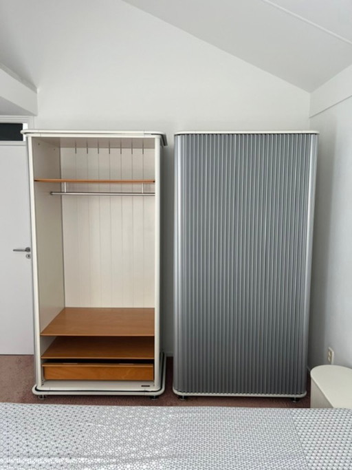 Twee Auping AXXA kasten, Alpine wit, deurkleur zilvergrijs, inclusief lades, schappen en roedes (photo 2 of 6)