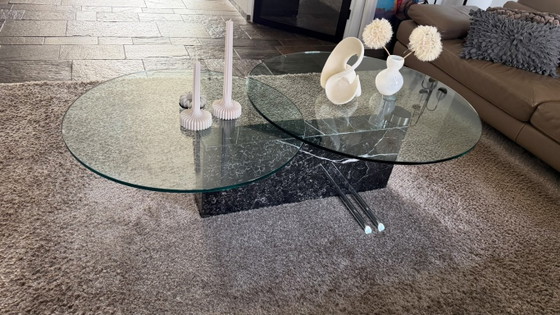 Rolf Benz Coffee table with glass tops and marble base, Black (photo 3 of 5)
