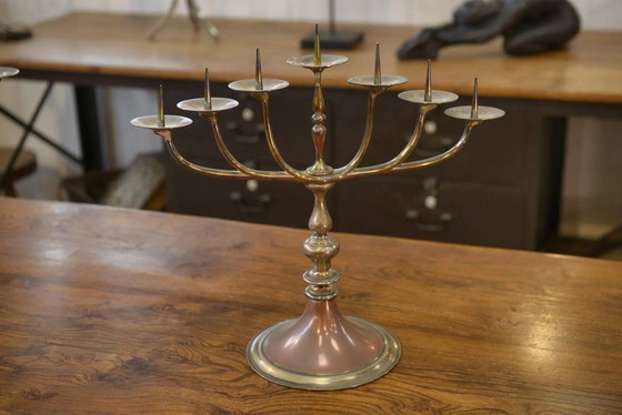 Pair of brass and copper candlesticks 1950s – Candle holders, Vintage (photo 6 of 11)