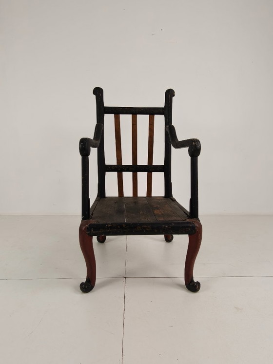 Chinoiserie English Armchair Circa 1900 – Wood (photo 2 of 6)
