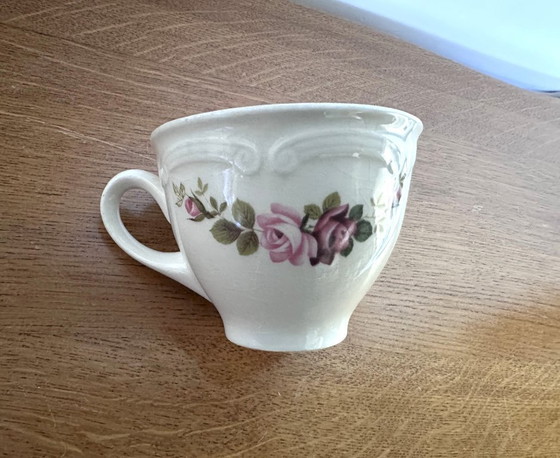Image 1 of 1 Tazza in terracotta Gien, decorazione con fiori selvatici, vintage anni '60-'80