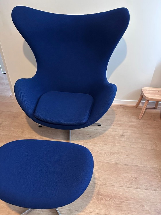 Image 1 of Fritz Hansen egg chair including footstool