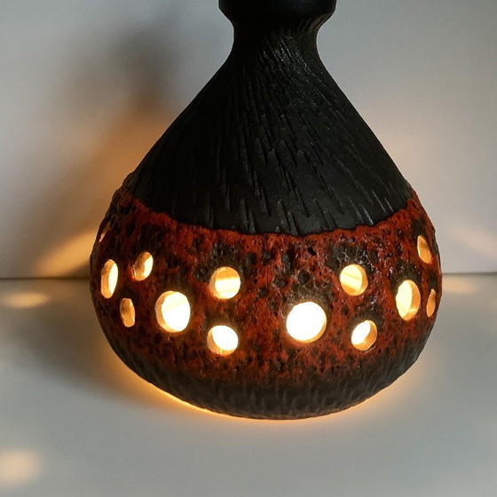 Image 1 of Lampada a sospensione vintage Fat Lava grande in ceramica anni '70 135