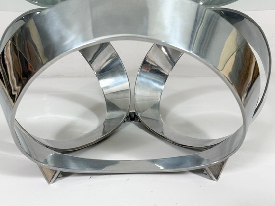 Image 1 of Space Age Table basse/table basse de Knut Hesterberg pour Ronald Schmitt, Diamond Aluminium, années 1970, Allemagne