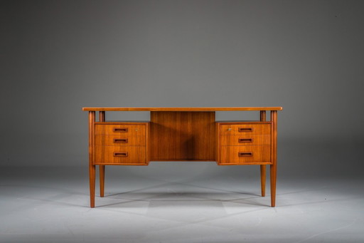 Modern Deens teakhouten bureau, jaren 1950