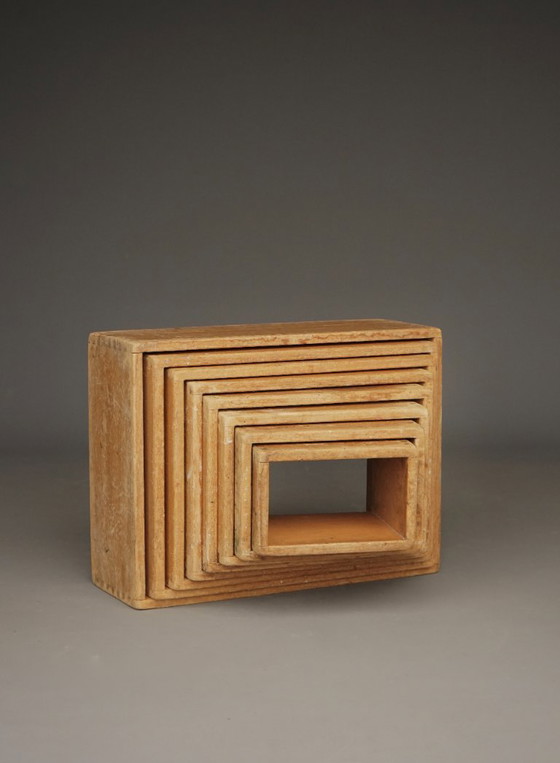 Image 1 of Blocs de construction en bois pour enfants, ensemble de 8, années 1950