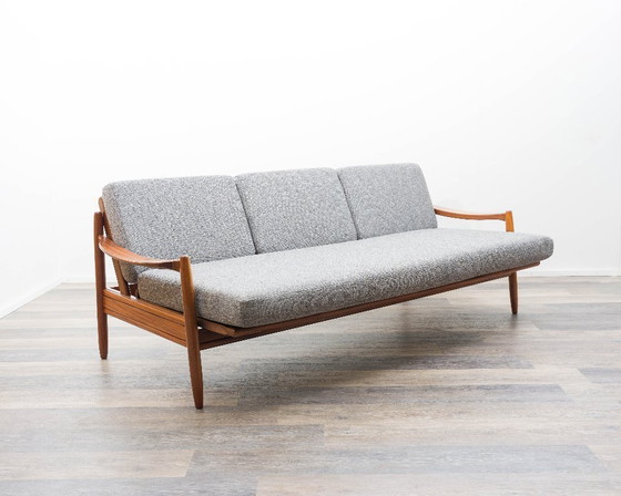 Image 1 of 60s daybed/sofa in teak, newly upholstered.