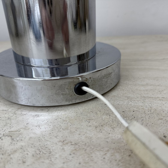 Image 1 of Mid-Century Large Glass Table Lamp with Blue Swirl, 1970s Italy