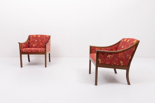 Paire de fauteuils élégants d'Ole Wanscher pour P. Jeppensen, Danemark des années 1960
