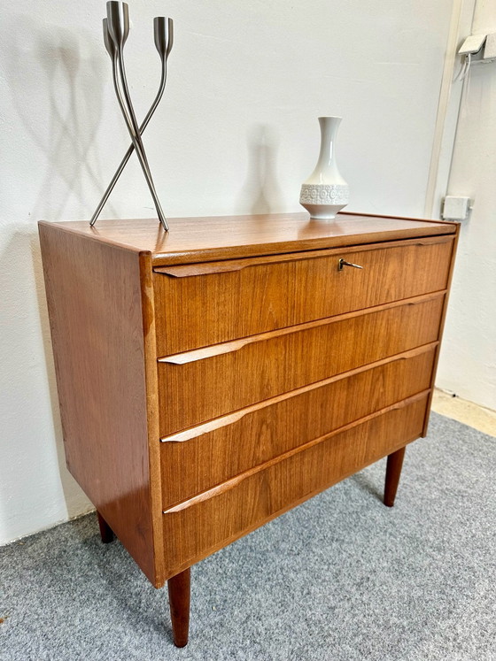 Danish Design Teak Chest of Drawers Johannes Larsen Denmark 1960s, Wood, Brown (photo 3 of 13)