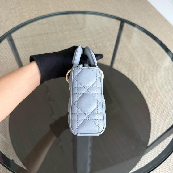 Image 1 of DIOR LADY D-JOY SMALL - CANNAGE LAMBSKIN GRAY GOLD HARDWARE