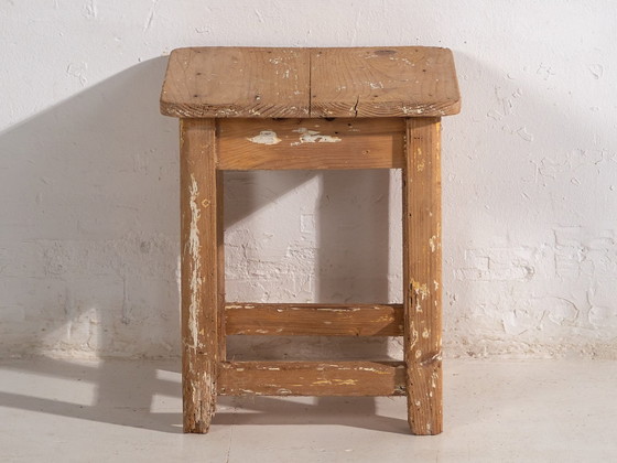 Comodino vintage in legno di pino, Europa centrale, circa 1930, Tavolini, Marrone, Rustic (foto 18 di 19)