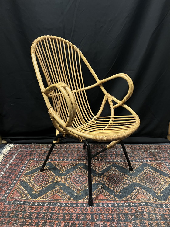 Image 1 of Vintage rotan fauteuil - Rohe Noordwolde 