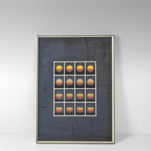 1x italienisches Lithografie-Poster im Stil der modernen Kunst aus den 1970er Jahren, erstellt von Angela Trapani