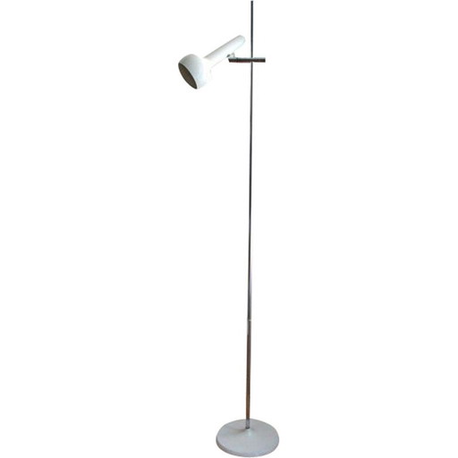 Vintage vloerlamp in wit gelakt metaal, 1970