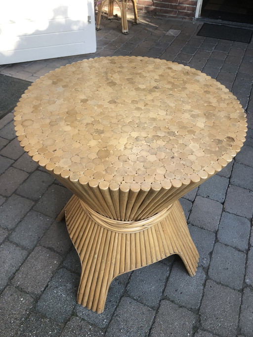 Wheat Sheaf dining table by McGuire, USA.