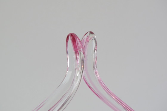 Image 1 of Cuenco de cesta de cristal artístico checo de mediados de siglo, de Josef Hospodka