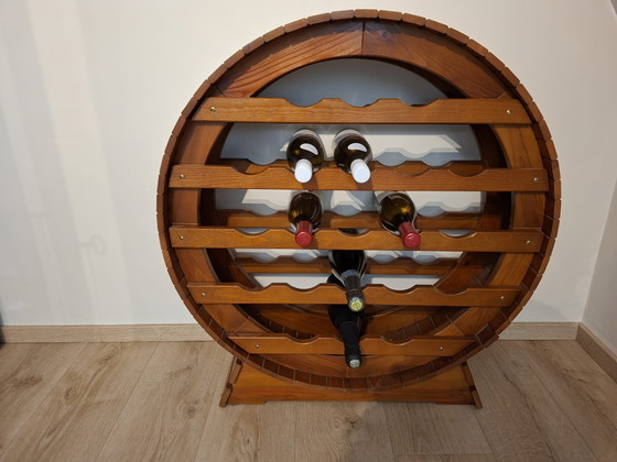 Elegante Portabottiglie in rovere – Spazio per 21 bottiglie – Metallo, Legno (photo 4 of 5)