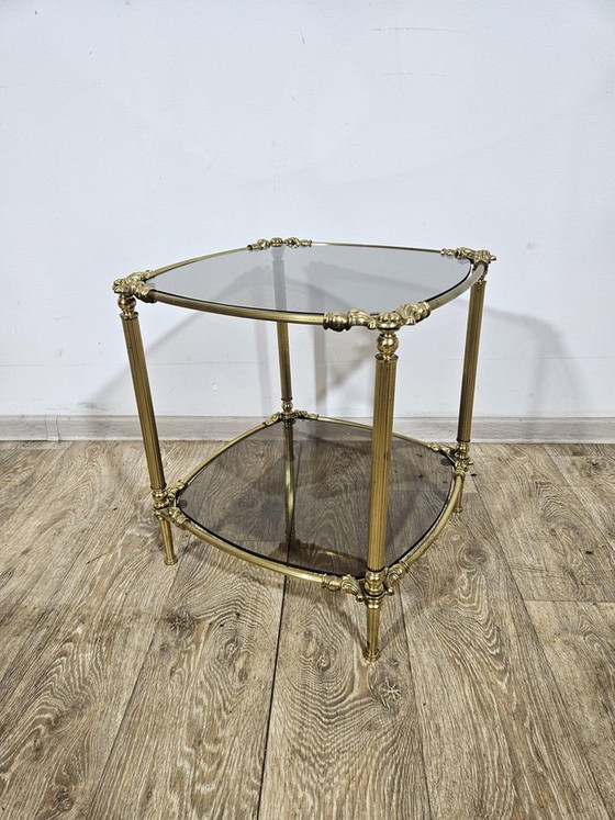 Messing Bijzettafel, Frankrijk, jaren 50 – Glass, Brass (photo 2 of 12)
