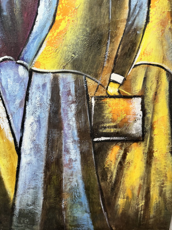 Image 1 of Set di 2 dipinti moderni - firmati B. W... - 55×65 cm