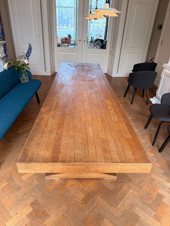 Image 1 of Piet Hein Eek oak canteen table