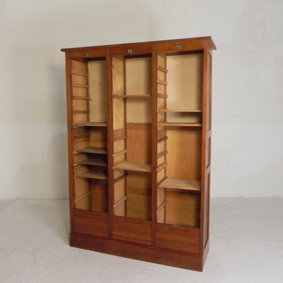 Image 1 of Eichenschrank mit Rollläden und 3 Rollläden, 180 cm hoch, 1950er Jahre