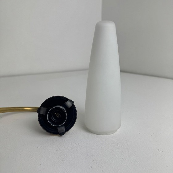 Image 1 of Antique Vintage Opaline Swan Neck Wall Sconce