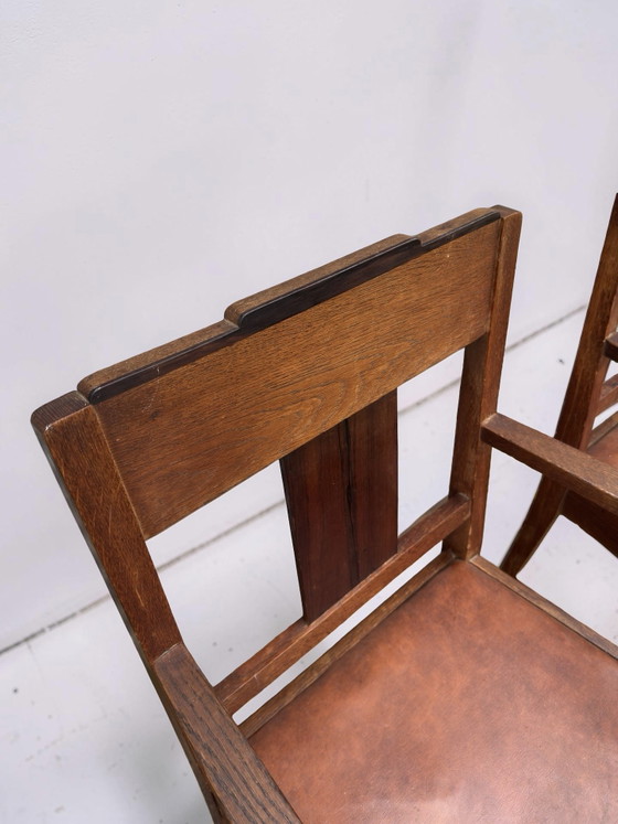 Image 1 of 2x Art Deco / Amsterdamse School stoelen