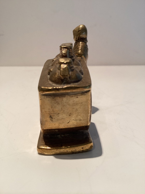 Vintage brass miniature. Flemish milk cart with dog - Folklore – Decorative Objects (photo 4 of 6)