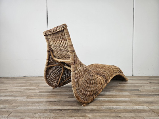 Rattan Chaise longue, Ikea, Korbgeflecht, Braun, Organic Modern (Foto 3 von 10)