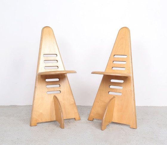 Image 1 of Lundi-sit verstelbare houten stoelen, Lundia 1980s