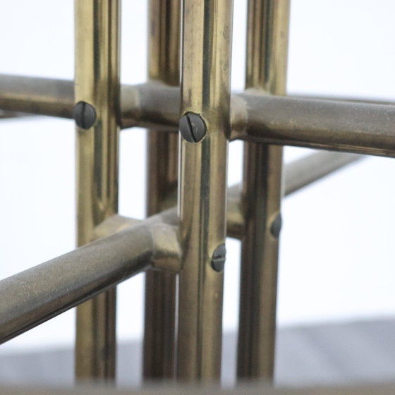 Image 1 of Renato Zevi Metalarte Umbrella Stand Marble And Brass Design Modernism