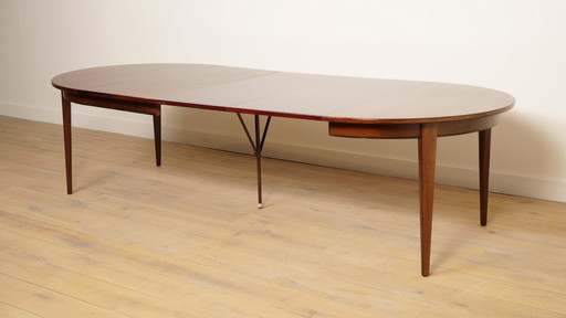 Table à manger ronde vintage | Omann Jun | Bois de rose | extensible