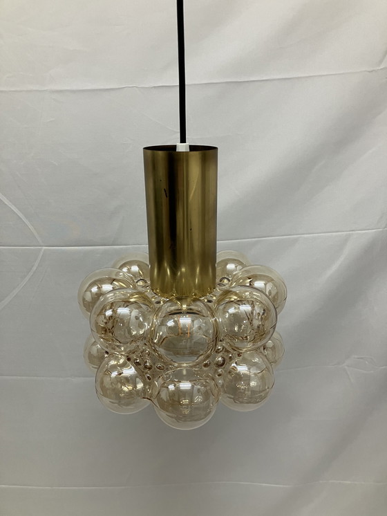 Image 1 of Lampada a sospensione a bolle Helena Tynell color ambra, di Limburg Glashütte