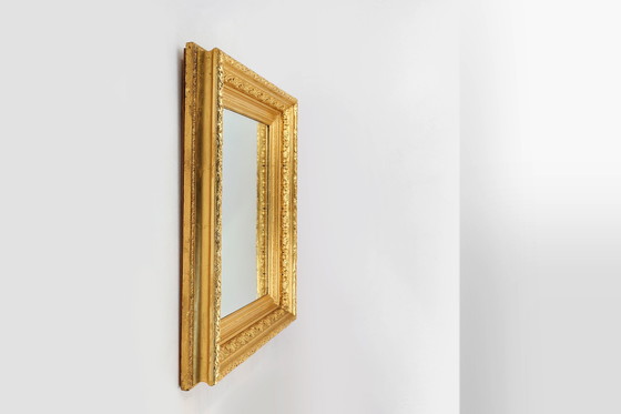 Image 1 of Miroir baroque en bois doré à facettes, France 1850