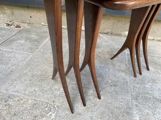 Image 1 of Set of 3 nesting tables by Raphaël Raffel Raphael Scandinavian style vintage 60s 1960