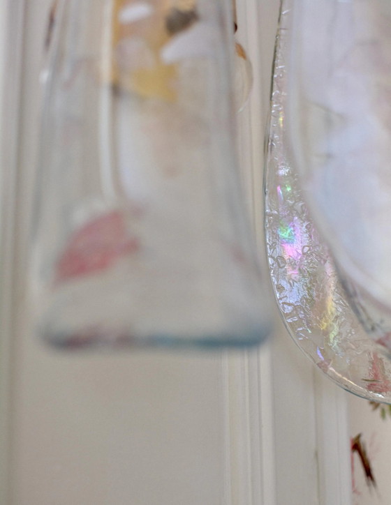 Murano Glas Petal Wandlamp, Helder Iriserend, Messing, Italiaans Kunstglas – Wandlampen, Metal (photo 8 of 8)